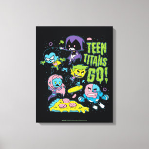 Teen Titans Go!   Pizza Graphic der frühen 90er Ja Leinwanddruck