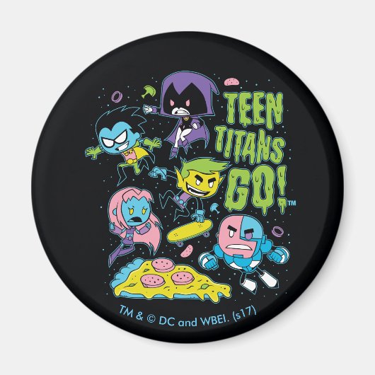 Teen Titans Go! | Pizza Graphic der frühen 90er Ja Magnet (Vorne)