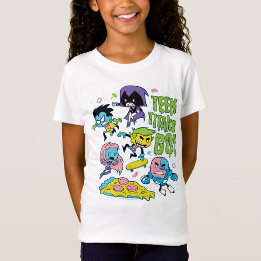 Teen Titans Go! | Pizza Graphic der frühen 90er Ja T-Shirt (Vorderseite)