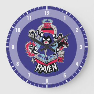 Teen Titans Go!   Raven Demonic Powers Graphic Große Wanduhr