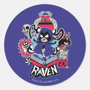 Teen Titans Go!   Raven Demonic Powers Graphic Runder Aufkleber