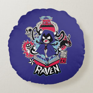 Teen Titans Go! Raven Demonic Powers Graphic Rundes Kissen