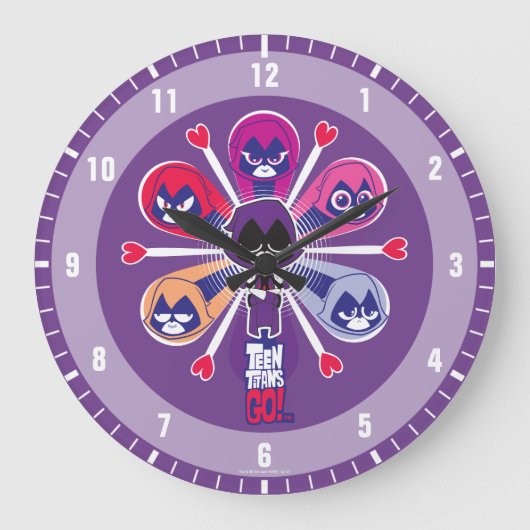 Teen Titans Go! | Raven's Emoticlones Große Wanduhr (Vorderseite)