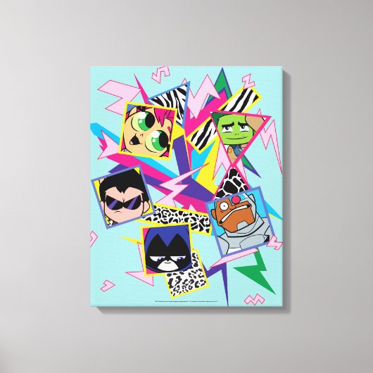 Teen Titans Go! | Retro 90's Group Collage Leinwanddruck (Vorderseite)