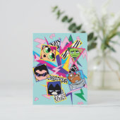Teen Titans Go! | Retro 90's Group Collage Postkarte (Stehend Vorderseite)