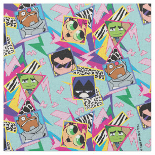 Teen Titans Go! Retro 90's Group Collage Stoff