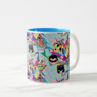 Teen Titans Go! | Retro 90's Group Collage Zweifarbige Tasse