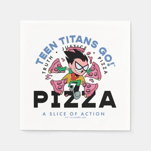 Teen Titans Go! Robin "Truth Justice Pizza" Serviette (Vorderseite)