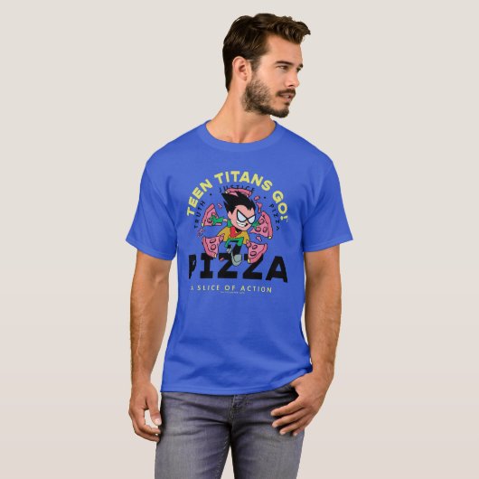 Teen Titans Go! Robin "Truth Justice Pizza" T-Shirt (Vorne ganz)