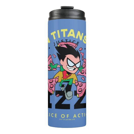 Teen Titans Go! Robin "Truth Justice Pizza" Thermosbecher (Vorderseite)