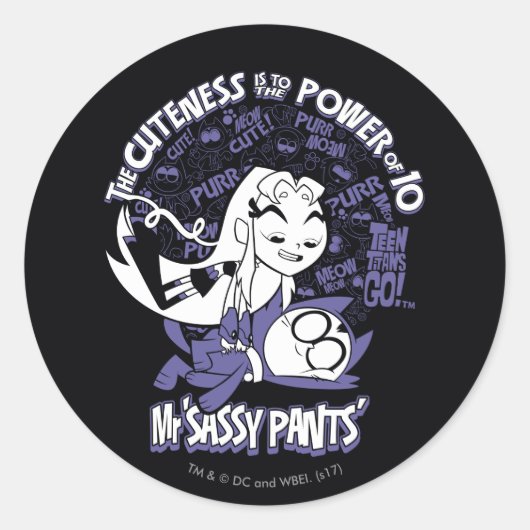 Teen Titans Go! | Starfire & Mr. Sassy Pants Runder Aufkleber (Vorderseite)