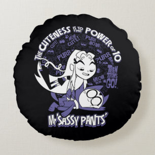 Teen Titans Go! Starfire & Mr Sassy Pants Rundes Kissen