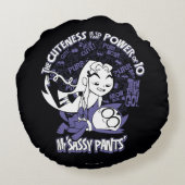 Teen Titans Go! | Starfire & Mr Sassy Pants Rundes Kissen (Rückseite)