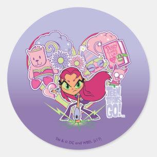 Teen Titans Go!   Starfire's Heart Punch Graphic Runder Aufkleber