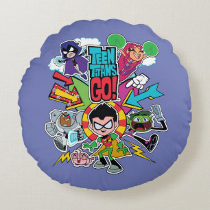 Teen Titans Go! Team Arrow Graphic Rundes Kissen
