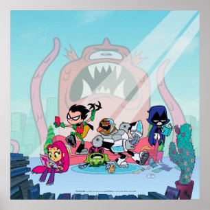 Teen Titans Go! Tentacled Monster Approach Poster
