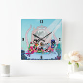 Teen Titans Go! | Tentacled Monster Approach Quadratische Wanduhr (Zuhause)