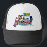 Teen Titans Go! | Tentacled Monster Approach Truckerkappe<br><div class="desc">Die Teen Titans schillern auf Zuhause um das Sofa herum,  völlig unbewusst,  dass sich das gigantische Tentakelmonster nähert! Holen Sie sich diese unglaublich witzig Teen Titans Go! Grafik auf einem Shirt,  Tote Tasche,  oder eines Ihrer Lieblingsprodukte Zazzle in diesem Laden!</div>