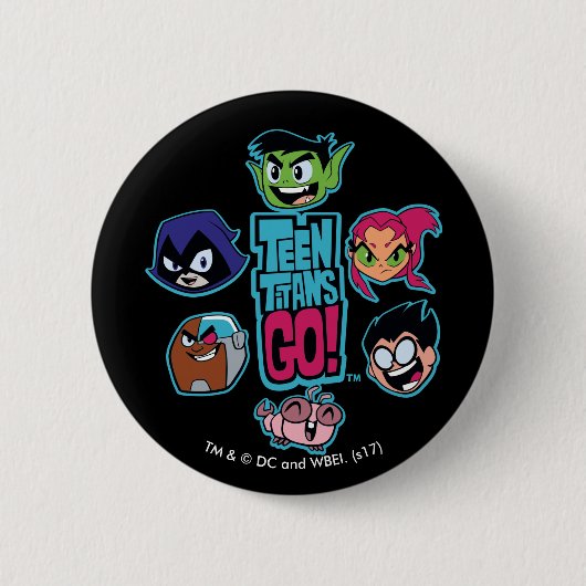 Teen Titans Go! | Titans Head Pattern Button (Vorderseite)
