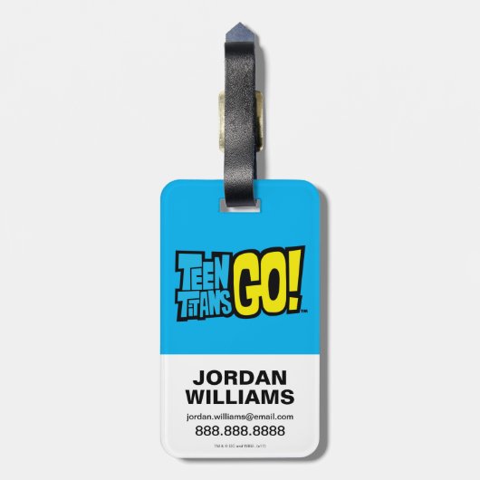 Teen Titans Go! | Titans Head Pattern Gepäckanhänger (Rückseite vertikal)