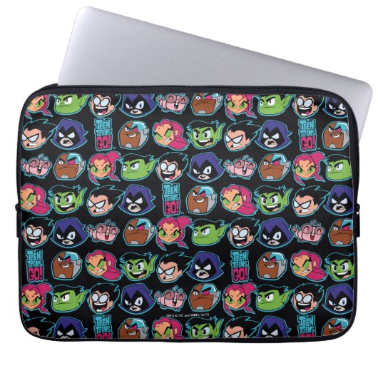 Teen Titans Go! | Titans Head Pattern Laptopschutzhülle (Vorderseite)