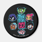 Teen Titans Go! | Titans Head Pattern Magnet (Vorne)
