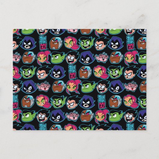 Teen Titans Go! | Titans Head Pattern Postkarte (Vorderseite)