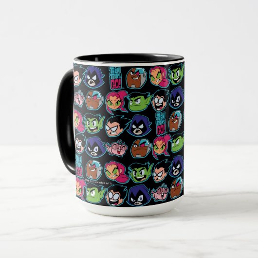 Teen Titans Go! | Titans Head Pattern Tasse (Vorderseite Links)