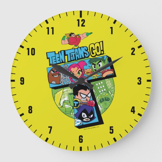 Teen Titans Go! | Titans Tower Collage Große Wanduhr (Vorderseite)