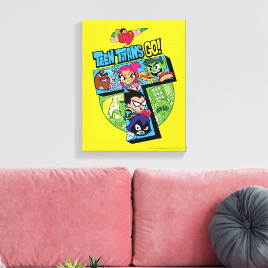 Teen Titans Go! | Titans Tower Collage Leinwanddruck (Insitu (Wohnzimmer))