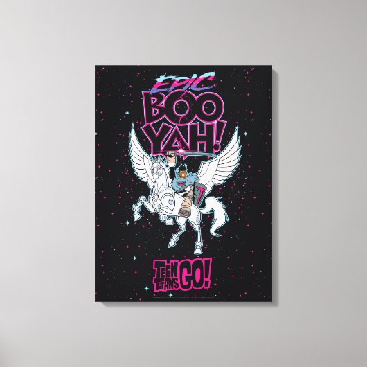 Teen Titans Go! | Warrior Cyborg Riding Pegasus Leinwanddruck (Vorderseite)
