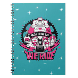 Teen Titans Go! "We Ride" Retro-Moto-Grafik Notizblock