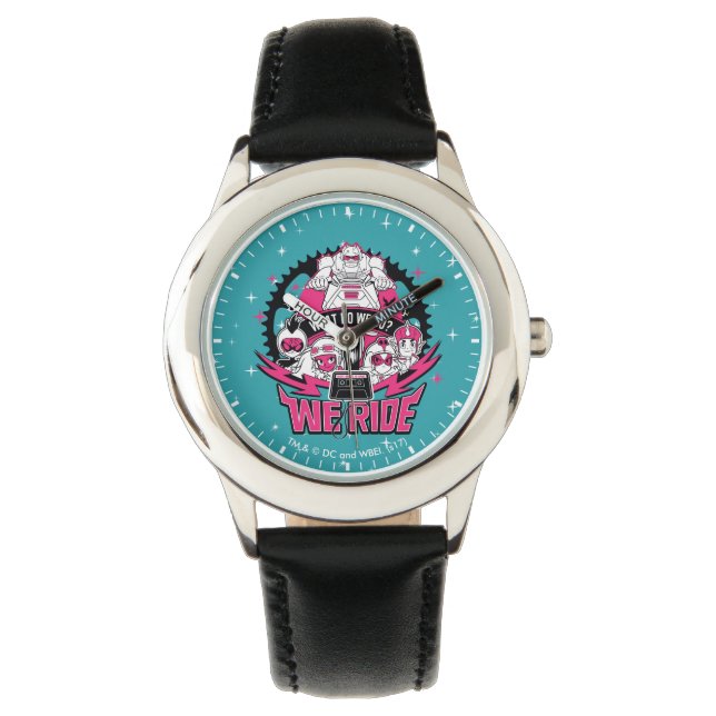 Teen Titans Go! | "Wir fahren" Retro Moto Graphic Armbanduhr (Vorderseite)
