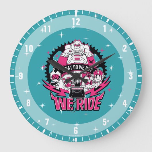 Teen Titans Go! | "Wir fahren" Retro Moto Graphic Große Wanduhr (Vorderseite)