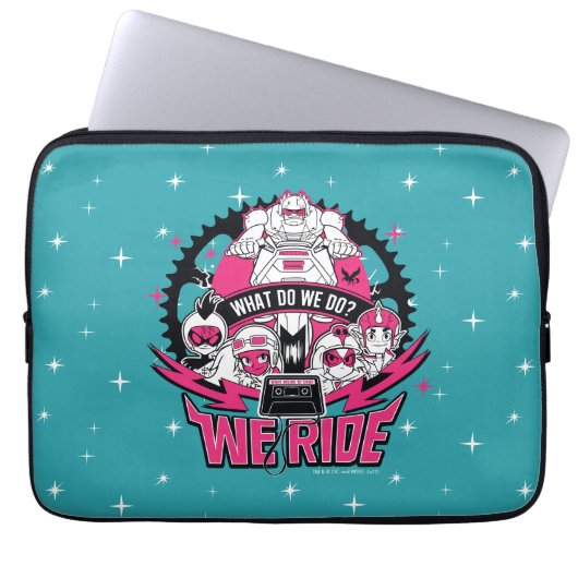 Teen Titans Go! | "Wir fahren" Retro Moto Graphic Laptopschutzhülle (Vorderseite)