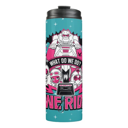 Teen Titans Go! | "Wir fahren" Retro Moto Graphic Thermosbecher (Vorderseite)