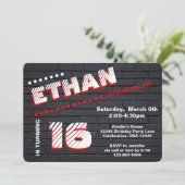 Teen/Tween Graffiti Brick Wall Birthday Boy Party Einladung (Stehend Vorderseite)