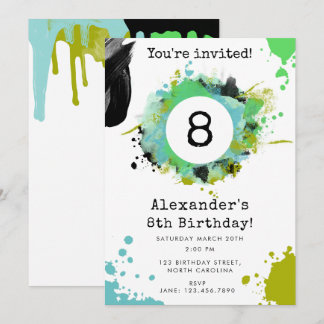 Teen Tween Young Boy Custom Age Geburtstagsparty Einladung