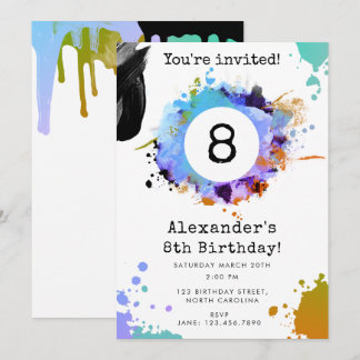 Teen Tween Young Boy Custom Age Geburtstagsparty Einladung
