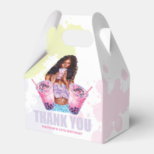 Teenage Boba Tee Custom African American Birthday Geschenkschachtel