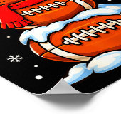 Teenage Boys Christmas Pajamas, American Football Poster (Ecke)
