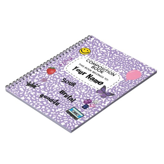 Teenage Dream Komposition Spiral Notebook (lila) Notizblock (Linke Seite)