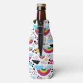 Teenage emo Regenbogenhaut Hintergrund Flaschenkühler (Flasche Rückseite)