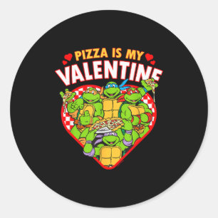 Teenage Mutant Ninja Turtles Pizza ist mein Valent Runder Aufkleber