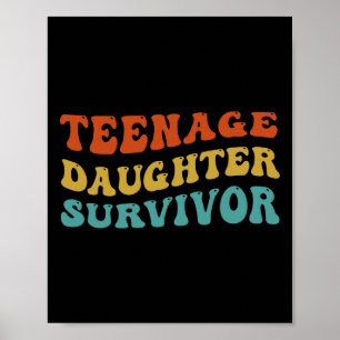 Teenage Tochter Survivor Väter Tag Retro Groovy Poster