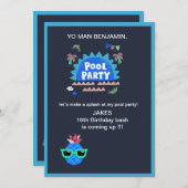 Teenage Yo lass macht Geburtstagsspritze Einladung (Vorne/Hinten)