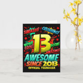 Teenager 13 Year Old Boys 13th Birthday Boy  Karte (Gelbe Blume)