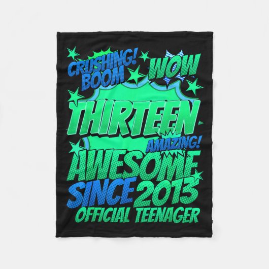 Teenager 13 Year Old For Boys 13 Year Old Boy Fleecedecke (Vorderseite)