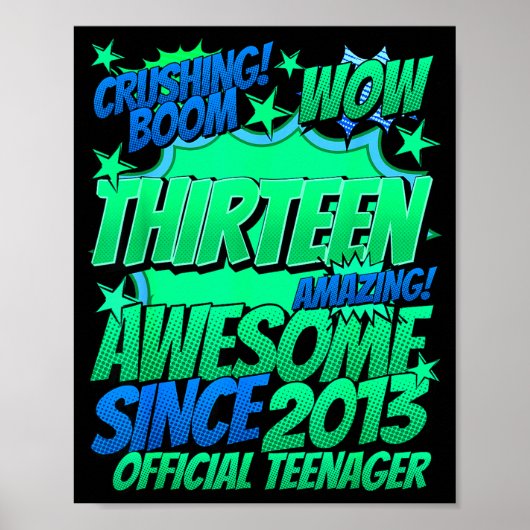 Teenager 13 Year Old For Boys 13 Year Old Boy  Poster (Vorne)