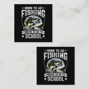 Teenager-Angler müssen zur Schule gehen Quadratische Visitenkarte